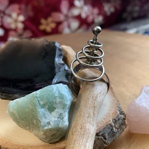 adjustable size sterling silver interactive ring